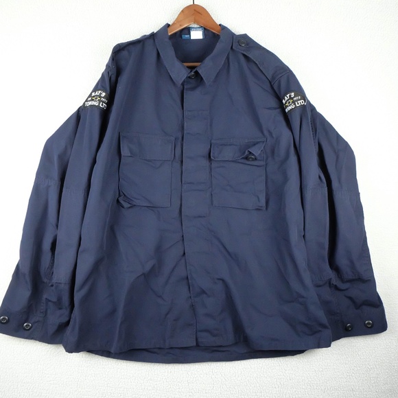 Propper Button Up Shirt Mens Extra Large Navy Blue Rip Stop Long Sleeve Workwear - Picture 1 of 10